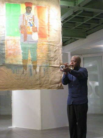 Jalalu at the opening of Koffi-Yao's exhibition